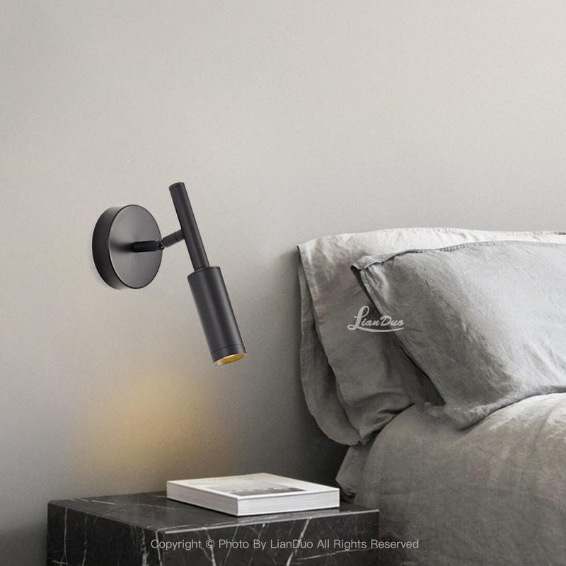 Rotirajuća zidna lampa za spavaću sobu, minimalistička moderna lampica za čitanje, usmjereno svjetlo uz ogledalo