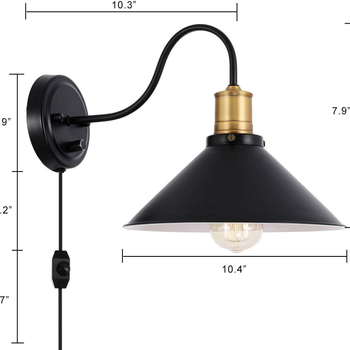 XIBAO LED Zidna Svjetiljka s Metalnim Abažurom – Europsko-američki Retro Industrijski Stil s Savijenom Cijevi