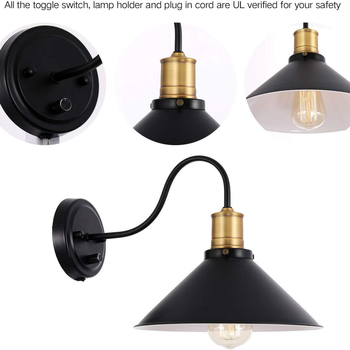 XIBAO LED Zidna Svjetiljka s Metalnim Abažurom – Europsko-američki Retro Industrijski Stil s Savijenom Cijevi