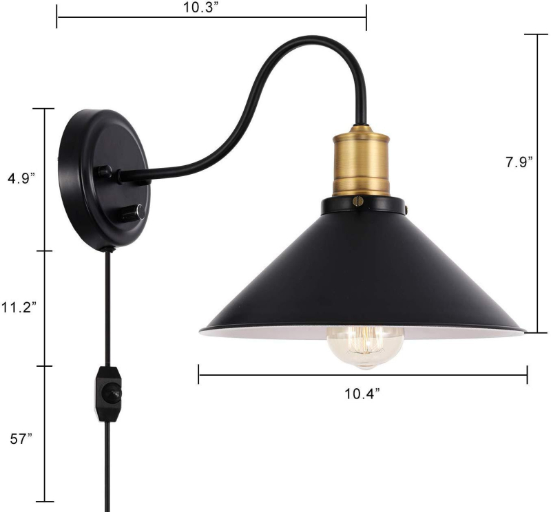 XIBAO LED Zidna Svjetiljka s Metalnim Abažurom – Europsko-američki Retro Industrijski Stil s Savijenom Cijevi