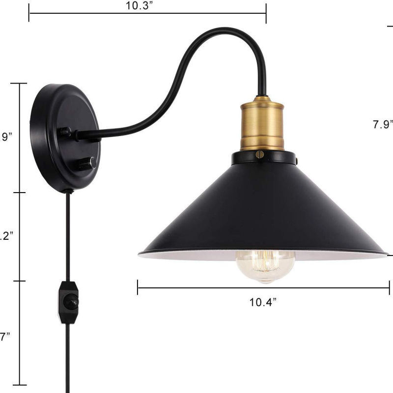XIBAO LED Zidna Svjetiljka s Metalnim Abažurom – Europsko-američki Retro Industrijski Stil s Savijenom Cijevi