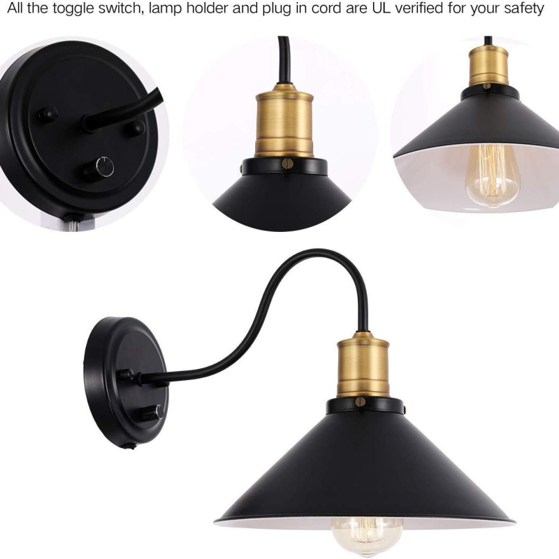 XIBAO LED Zidna Svjetiljka s Metalnim Abažurom – Europsko-američki Retro Industrijski Stil s Savijenom Cijevi