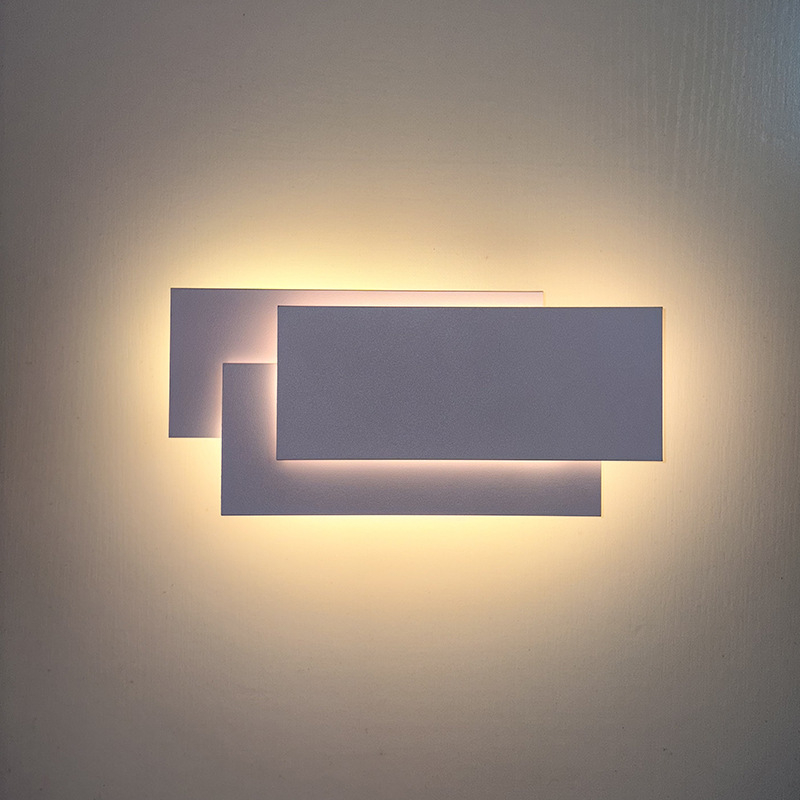 LED aluminijska zidna svjetiljka, dizajn tri kvadrata, za pozadinu televizora, spavaću sobu ili radnu sobu