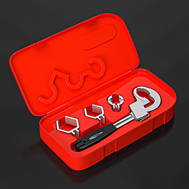 Podesivi ključ za kupaonicu, aluminijska legura, 80 mm otvor čeljusti, višenamjenski alat
