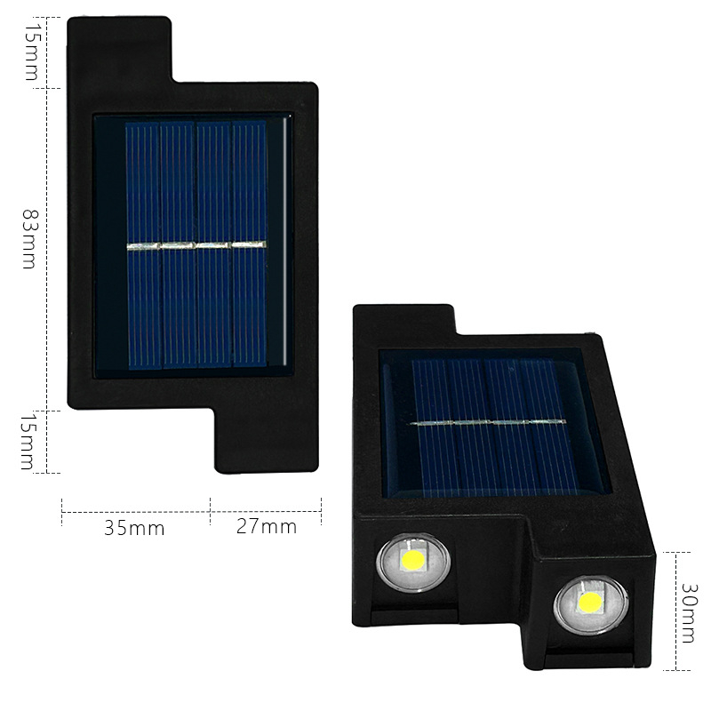Solarna zidna lampa za vanjsku uporabu, vodootporna dekorativna rasvjeta za vrt i dvorište, s osvjetljenjem prema gore i dolje