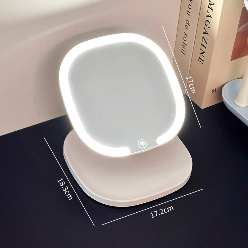 HD καθρέφτης μακιγιάζ LED με φωτισμό τριών χρωμάτων, με χώρο αποθήκευσης, επιτραπέζιος καθρέφτης ομορφιάς για το υπνοδωμάτιο