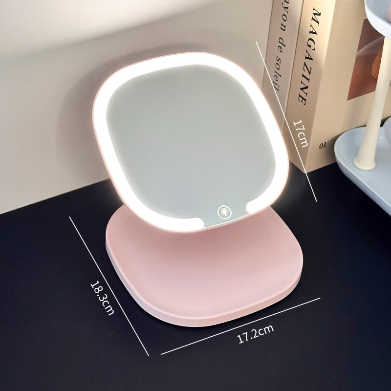 HD καθρέφτης μακιγιάζ LED με φωτισμό τριών χρωμάτων, με χώρο αποθήκευσης, επιτραπέζιος καθρέφτης ομορφιάς για το υπνοδωμάτιο