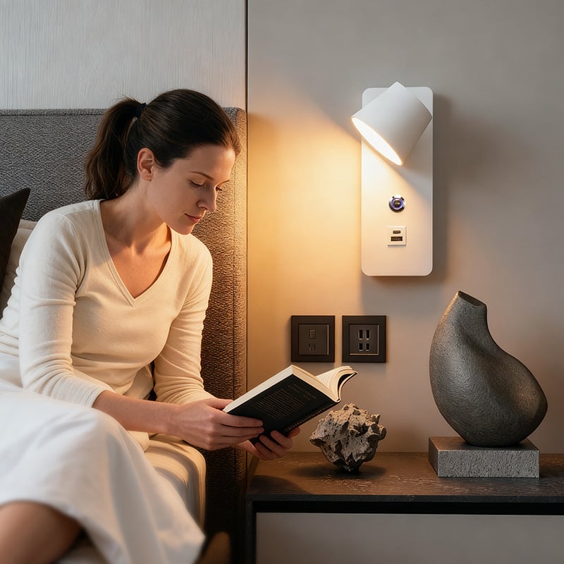 Unutarnja zidna lampa s tri boje temperature, dodirna regulacija svjetline, noćna svjetiljka, USB punjenje