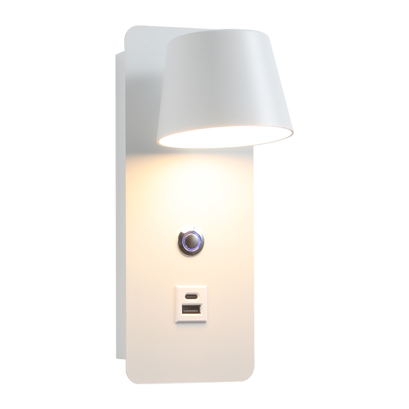 Unutarnja zidna lampa s tri boje temperature, dodirna regulacija svjetline, noćna svjetiljka, USB punjenje