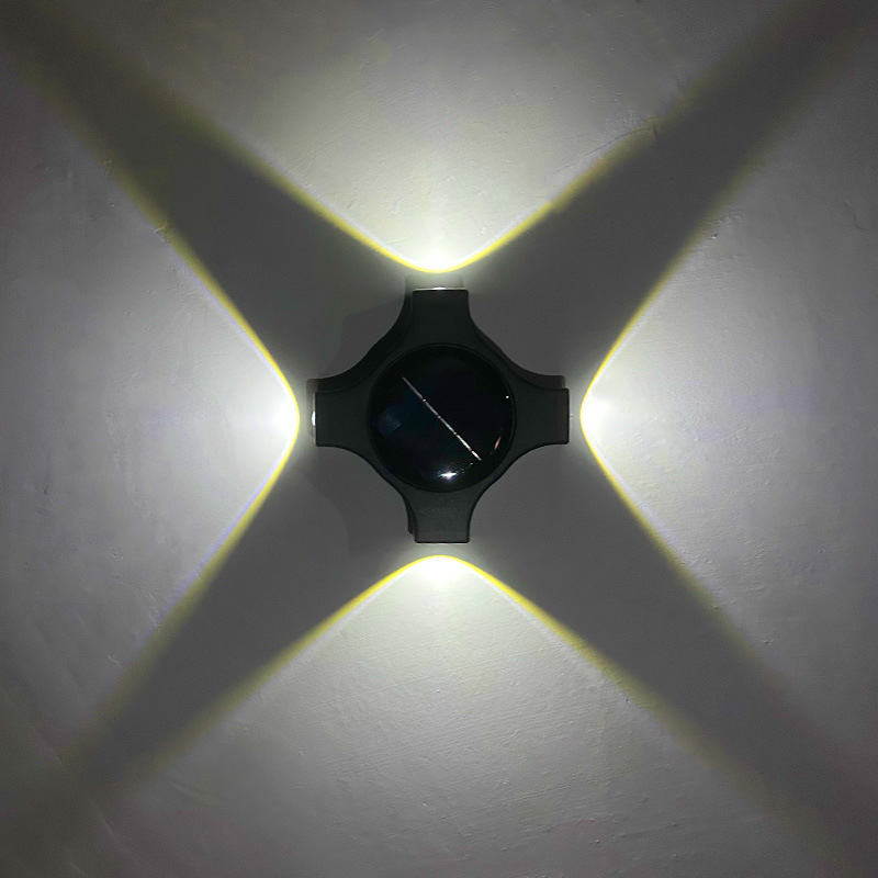 Vanjska solarna LED svjetiljka za zid, osvjetljenje dvorišta i ograde, vodootporna dekoracija vile, svjetli prema gore i dolje