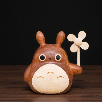 Totoro drvena figura od masivnog drveta, magnetsko pričvršćivanje, graviranje dostupno, uzorak narudžba