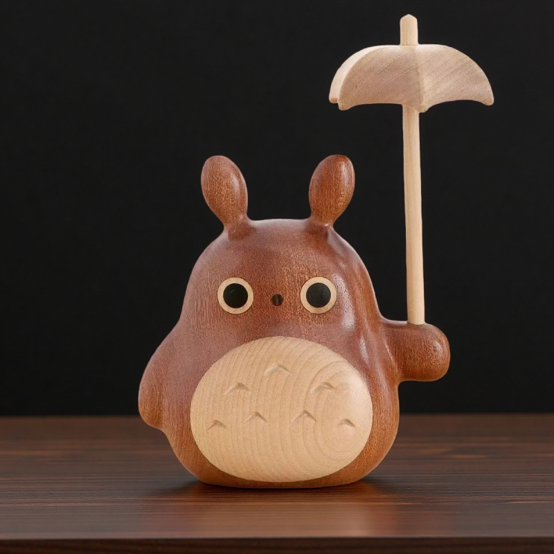 Totoro drvena figura od masivnog drveta, magnetsko pričvršćivanje, graviranje dostupno, uzorak narudžba