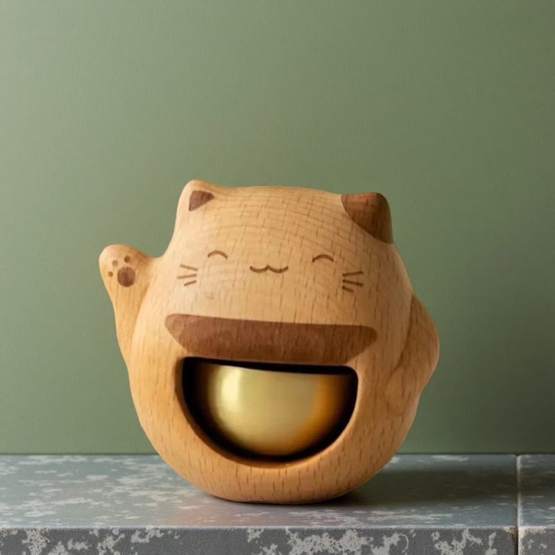 Totoro drvena figura od masivnog drveta, magnetsko pričvršćivanje, graviranje dostupno, uzorak narudžba