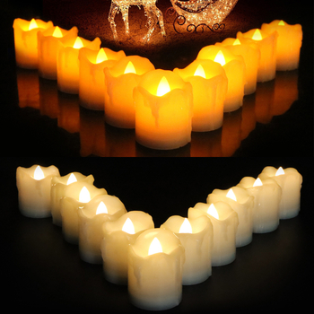 12-kom LED tea light svijeće za božićne, rođendanske i svatbene dekoracije (plastika, CR2450 baterija)