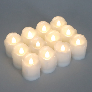 12-kom LED tea light svijeće za božićne, rođendanske i svatbene dekoracije (plastika, CR2450 baterija)