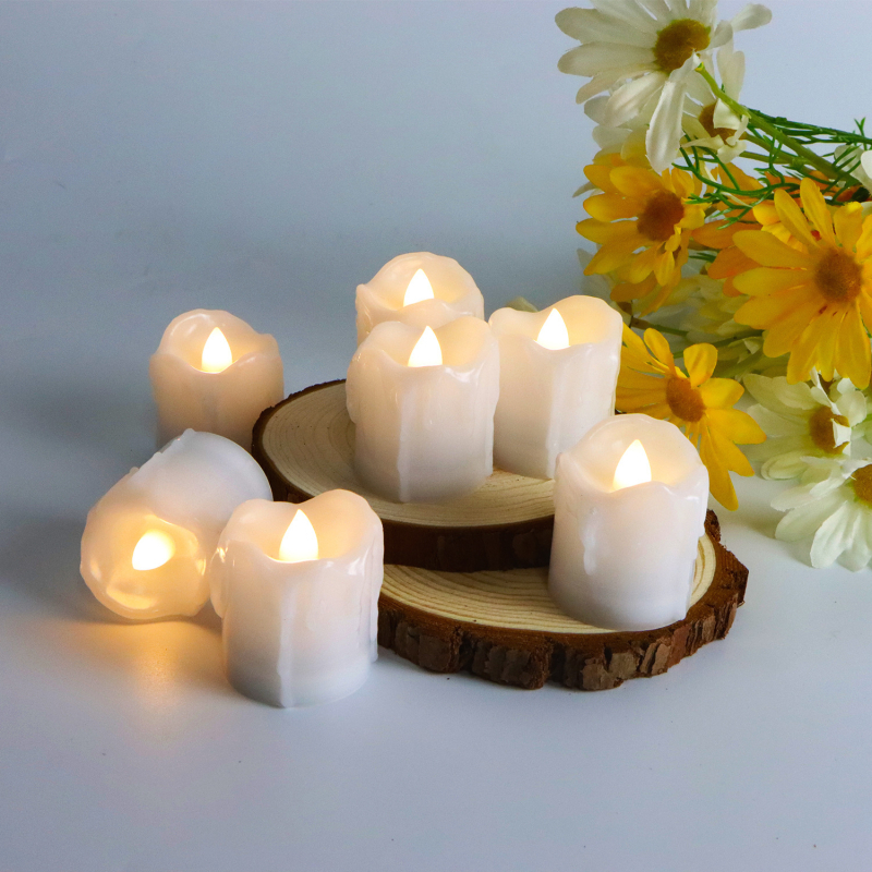 12-kom LED tea light svijeće za božićne, rođendanske i svatbene dekoracije (plastika, CR2450 baterija)
