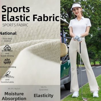 Dámske golfové nohavice s rozšíreným strihom, jeseň-zima, športové oblečenie