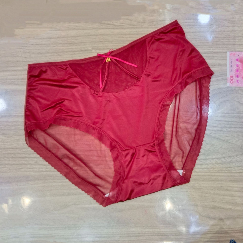 Ženske gaćice visokim strukom, satensko-mrežaste čipke, plus size