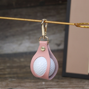Kožený obal na golfové loptičky s opaskom, malá taška na jednu loptičku, vonkajšia kožená taška na golf