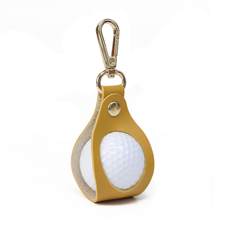Kožený obal na golfové loptičky s opaskom, malá taška na jednu loptičku, vonkajšia kožená taška na golf