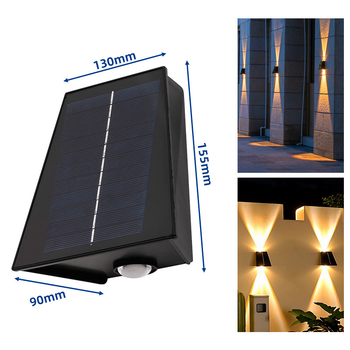 Solarna vanjska zidna svjetiljka s gore-dolje osvjetljenjem, senzorsko ambijentalno osvjetljenje za vrt