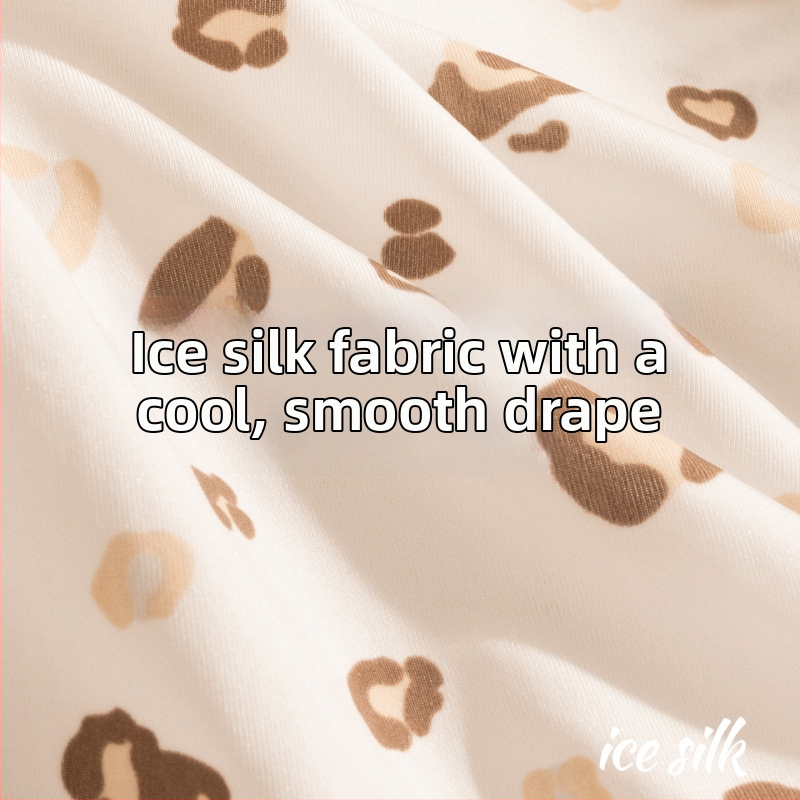 Seksi ženske gaćice s leopard uzorkom i prozračnom čipkom, prozračni Ice Silk, ljeto, srednji struk