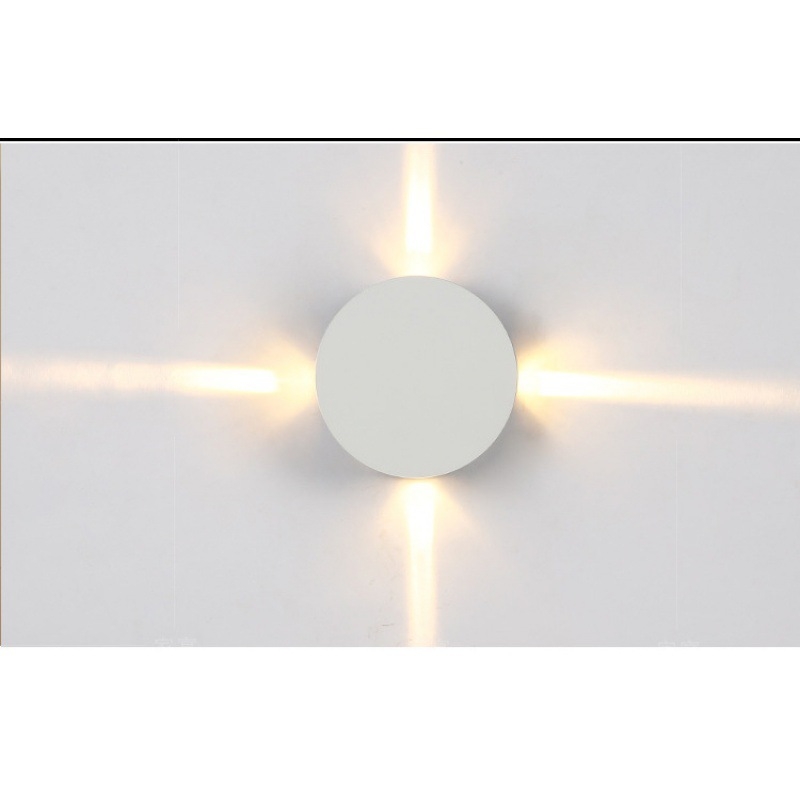 LED aluminijska zidna svjetiljka, kvadratnog ili kružnog oblika, zvjezdani efekt, križni dizajn