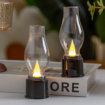Mini retro kerosenska lampa – dekorativna noćna svjetiljka za stol i noćni ormarić, vintage stil