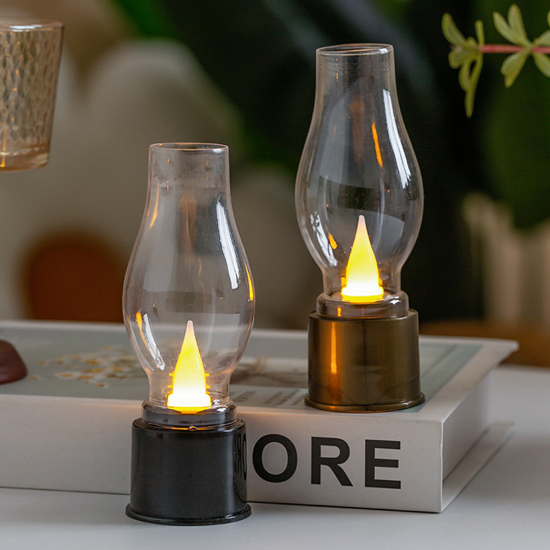 Mini retro kerosenska lampa – dekorativna noćna svjetiljka za stol i noćni ormarić, vintage stil