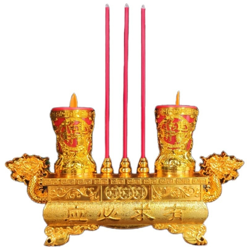 Integrirana LED svijeća s držačem za tamjan, klatno, napajanje iz mreže ili baterija, kućna Buddha lampa