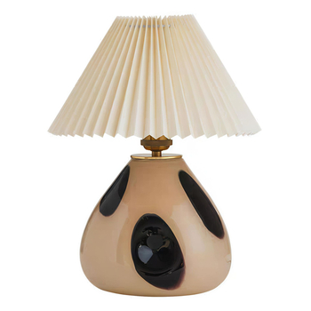 Nordijska keramička stolna lampa s mogućnošću podešavanja svjetla i plisiranim abažurom