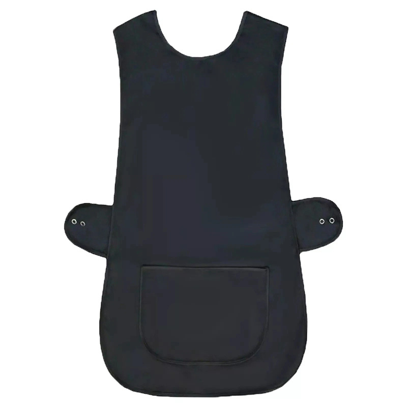 Pregača bez rukava od poliestera, stil veste, za kućnu kuhinju, skriveni gumbi, moderan minimalistički dizajn, jedna veličina, boje: crvena, plava, crna, siva, prilagodba logotipa