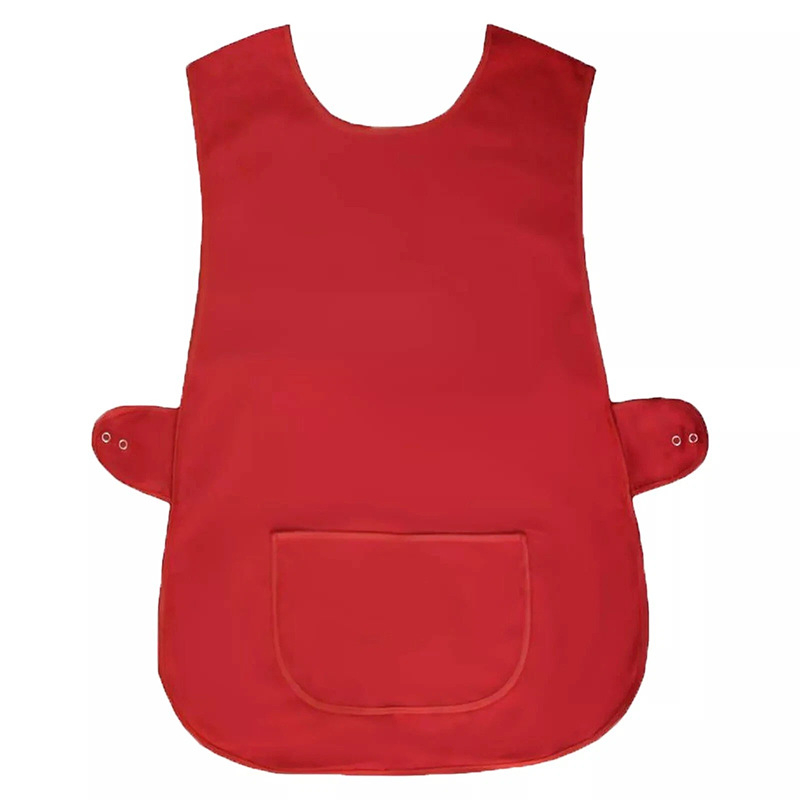 Pregača bez rukava od poliestera, stil veste, za kućnu kuhinju, skriveni gumbi, moderan minimalistički dizajn, jedna veličina, boje: crvena, plava, crna, siva, prilagodba logotipa