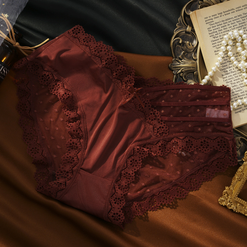 Čipkaste ženske gaćice, prozirne, seksi i zavodljive, antibakterijska podstava, Ice Silk, prozračna mreža, trokut gaćice, japanski stil