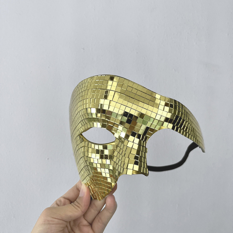 Maska za pola lica s disko kuglom i reflektivnim laserskim efektom za Halloween
