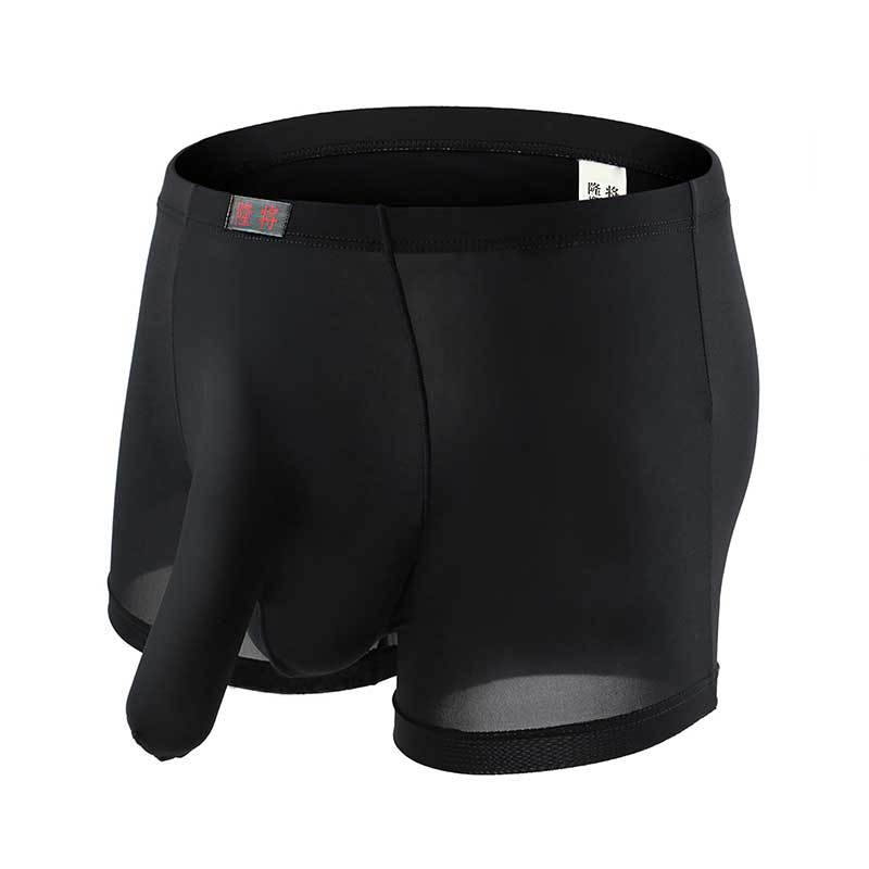 Muške boxerice od ice silk, prozračne, jednobojne, srednji pojas