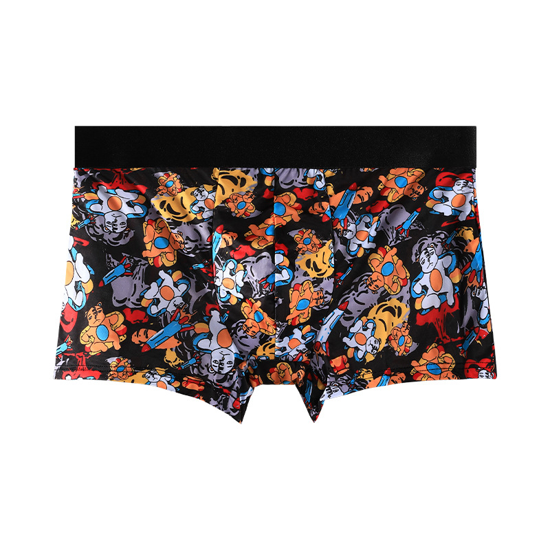 Muške boxerice od Ice Silk, antibakterijske, lagane i prozračne, s anime otiskom, ljetno donje rublje, srednji porast struka