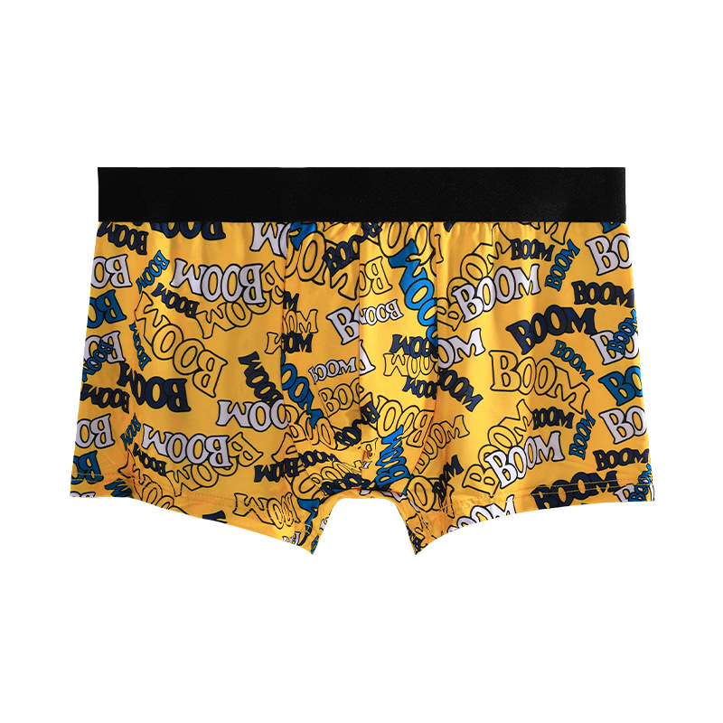 Muške boxerice od Ice Silk, antibakterijske, lagane i prozračne, s anime otiskom, ljetno donje rublje, srednji porast struka