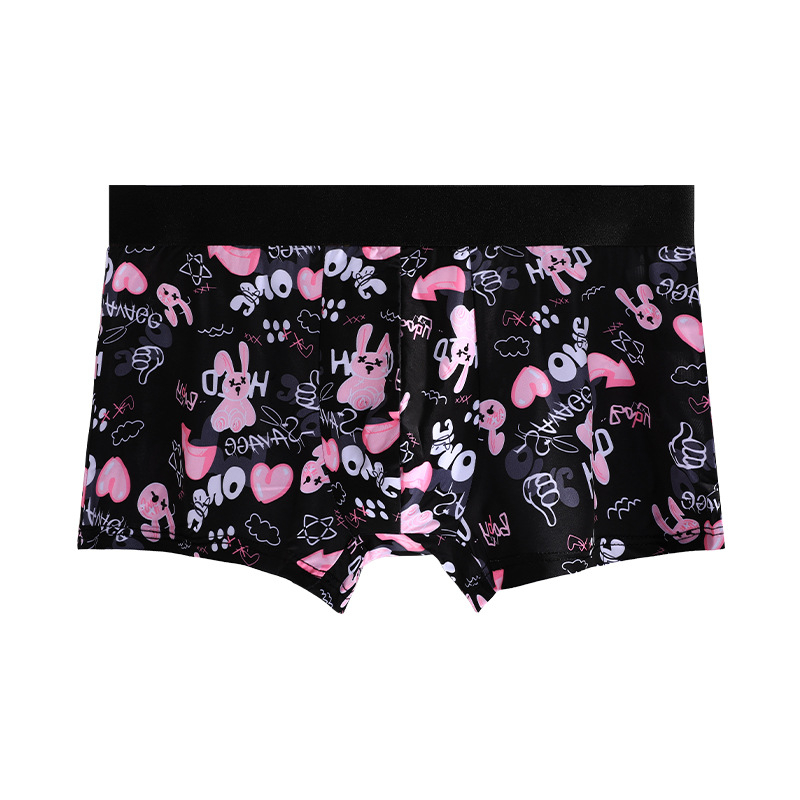 Muške boxerice od Ice Silk, antibakterijske, lagane i prozračne, s anime otiskom, ljetno donje rublje, srednji porast struka
