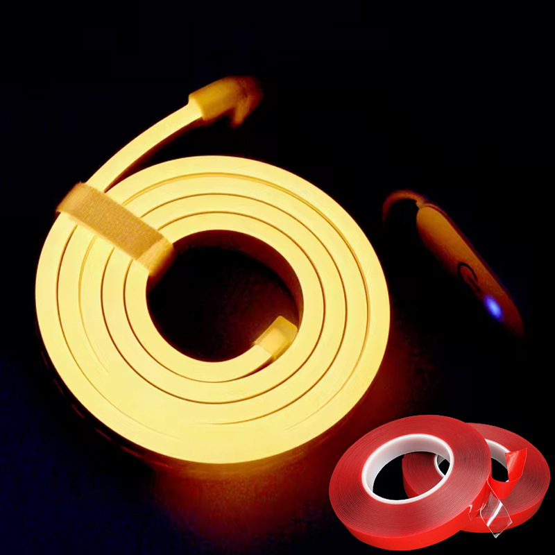 USB LED traka 5V, fleksibilni neon silikon, vodootporna, za ogledalo za šminkanje, noćni ormarić i pozadina televizora, ambijentalno osvjetljenje