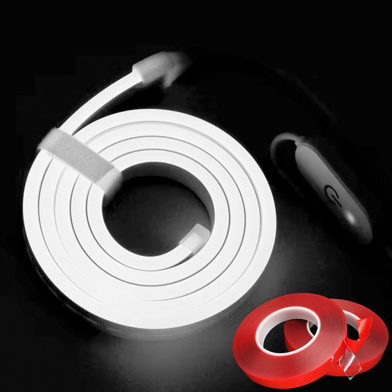 USB LED traka 5V, fleksibilni neon silikon, vodootporna, za ogledalo za šminkanje, noćni ormarić i pozadina televizora, ambijentalno osvjetljenje