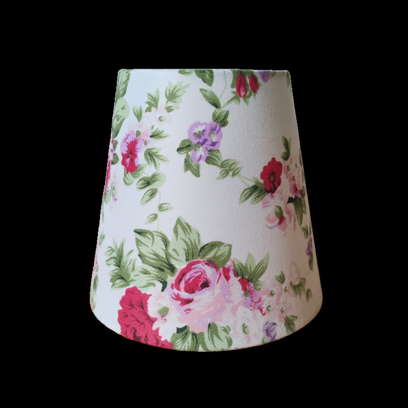 Pastoralni cvjetni platneni abazur s klipsom za zidnu lampu, 9×14×13 cm