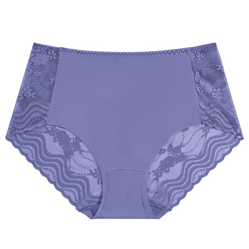 Visokog struka, plus veličina, bezšivne ženske gaćice od Ice Silk, seksi, lagane, prozračne, čipkaste, s pamukovom podstavom u preponama