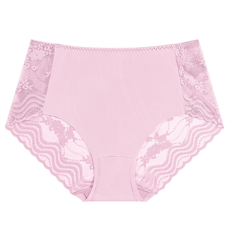 Visokog struka, plus veličina, bezšivne ženske gaćice od Ice Silk, seksi, lagane, prozračne, čipkaste, s pamukovom podstavom u preponama