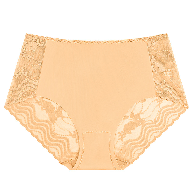 Visokog struka, plus veličina, bezšivne ženske gaćice od Ice Silk, seksi, lagane, prozračne, čipkaste, s pamukovom podstavom u preponama