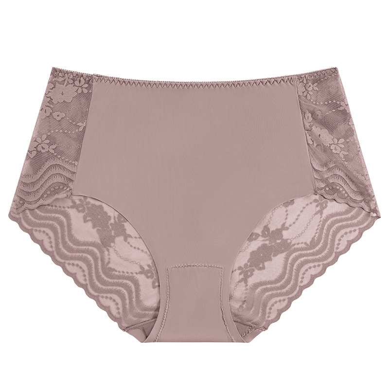 Visokog struka, plus veličina, bezšivne ženske gaćice od Ice Silk, seksi, lagane, prozračne, čipkaste, s pamukovom podstavom u preponama