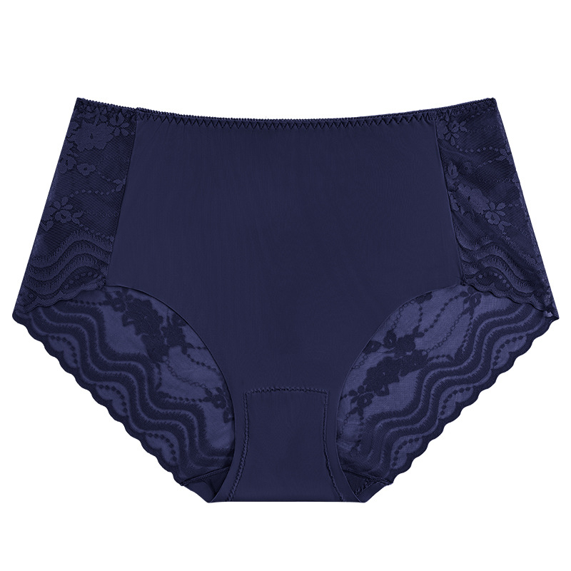Visokog struka, plus veličina, bezšivne ženske gaćice od Ice Silk, seksi, lagane, prozračne, čipkaste, s pamukovom podstavom u preponama