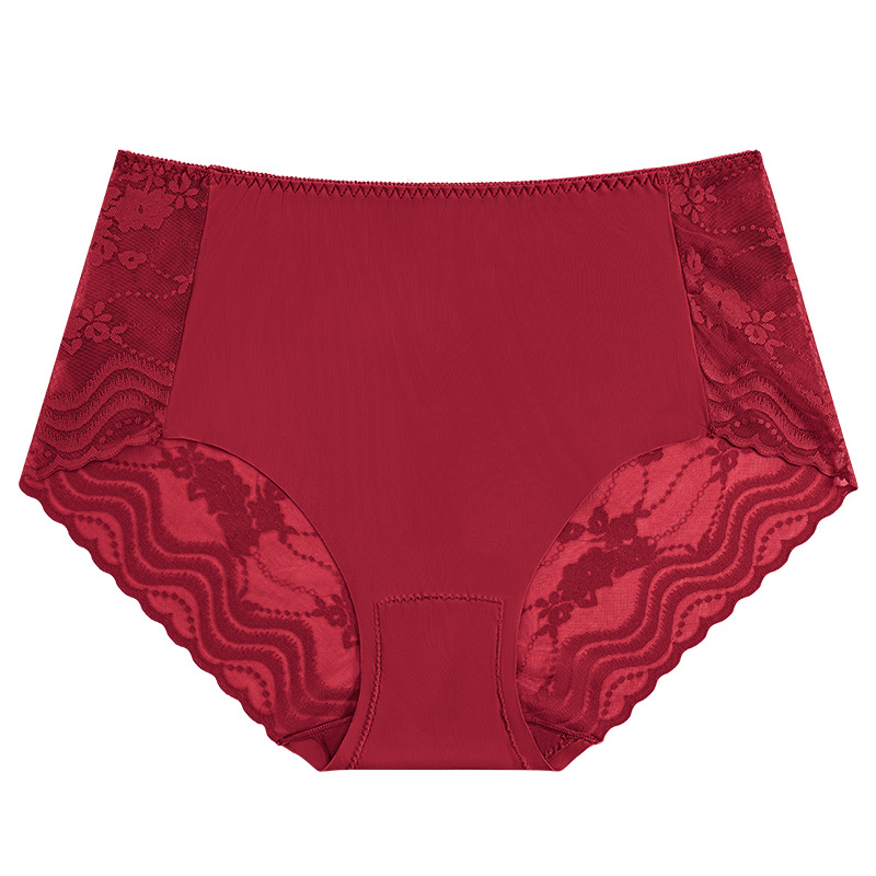 Visokog struka, plus veličina, bezšivne ženske gaćice od Ice Silk, seksi, lagane, prozračne, čipkaste, s pamukovom podstavom u preponama
