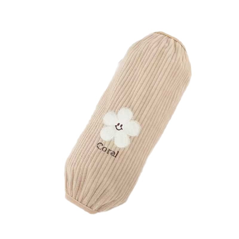Unisex corduroy μανσέτες για μανίκια με κεντημένο σχέδιο χαμογελαστό λουλούδι, φθινοπωρο-χειμώνα, προστασία κατά λεκέδων για οικιακή χρήση