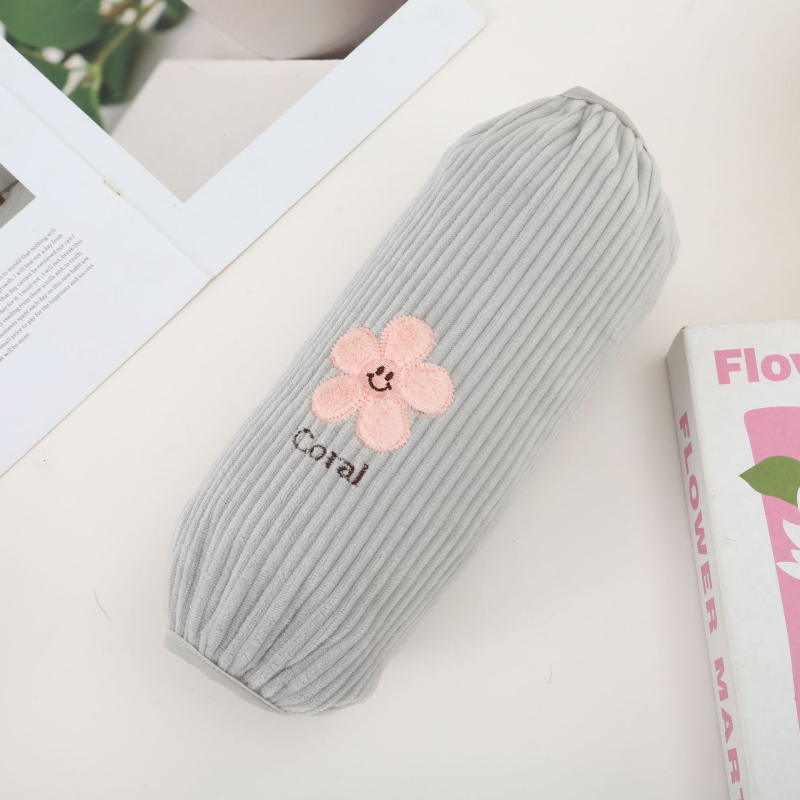 Unisex corduroy μανσέτες για μανίκια με κεντημένο σχέδιο χαμογελαστό λουλούδι, φθινοπωρο-χειμώνα, προστασία κατά λεκέδων για οικιακή χρήση